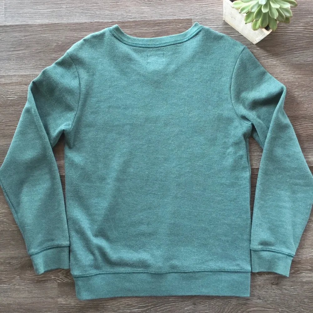 Old Navy Sweater Kid’s Size XL Long Sleeve V-Neck French-Ribbed Green